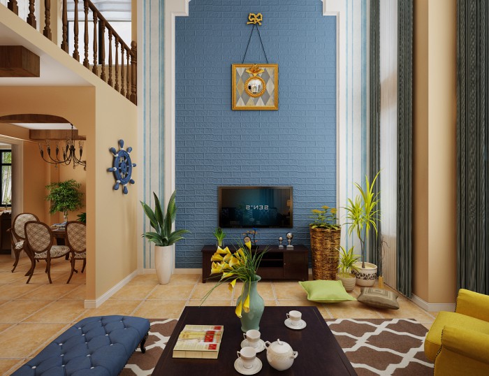 南海英倫灣190㎡地中海風格裝修效果圖